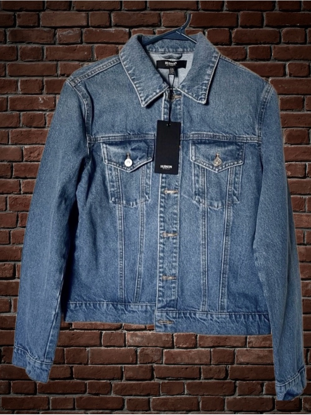 HUDSON Denim Jacket Classic Med Wash Trucker NWT L/XL